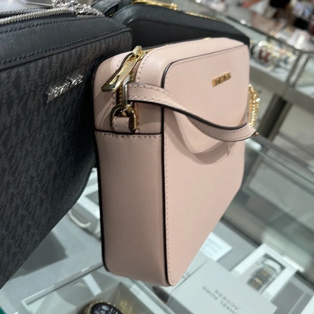Michael Kors Jet Set Item Large East West Zip Crossbody Leather Powder Blush